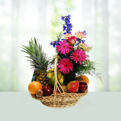 Fruit and Flower Basket from Forever Flowers, flower delivery in St. Thomas, VI