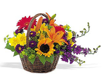 Basket Of Blooms from Forever Flowers, flower delivery in St. Thomas, VI