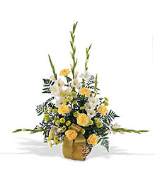 Vibrant Yellow Basket from Forever Flowers, flower delivery in St. Thomas, VI