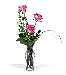 Three Pink Roses from Forever Flowers, flower delivery in St. Thomas, VI